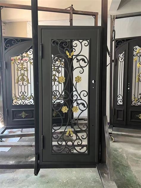 Modern Galvanized Cast Iron Entry Door Design Entrance Security Wrought ...