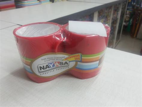 Buy Nayasa Plastic Coffee Mug Set, 400 ml, Set of 2, Red Online at Low ...