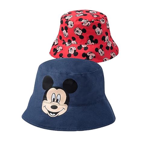 Buy Disney Mickey Mouse Reversible Bucket Hat, Boys Ages 2-5, Blue, Red ...