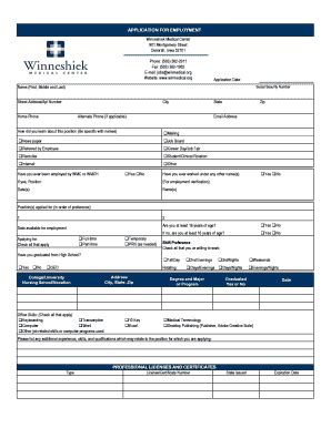 Fillable Online Employment Application Form Fax Email Print - pdfFiller