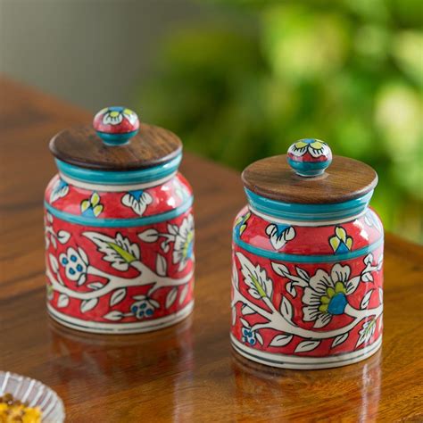 Chumbak Ceramic Storage Jars (Ivory), Pack of 1 : Amazon.in: Home & Kitchen