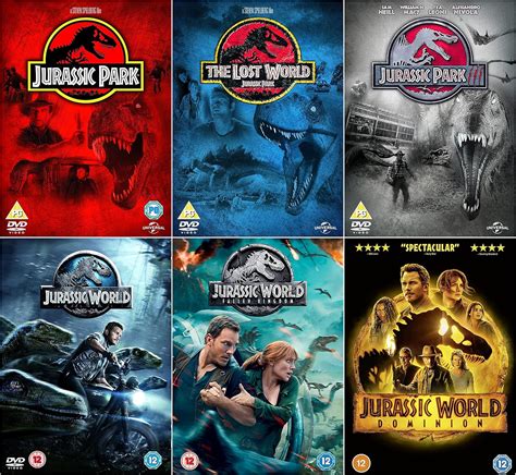 Jurassic Park 6 Movies UK Release DVD - Jurassic Park / The Lost World ...