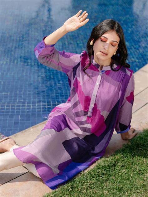 Buy Purple Sahara Gathered Tunic Online - Chique