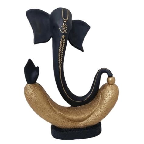Ashnam Lambodara Ganesha Showpiece – Black & Gold – Ashnam Home