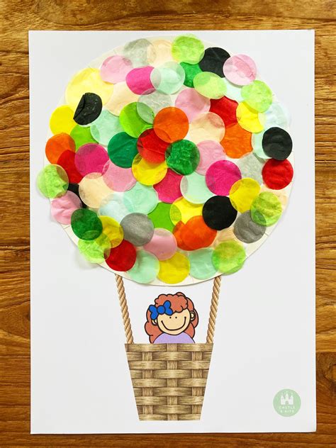 Paper plate confetti hot air balloon kids craft | Transportation crafts ...