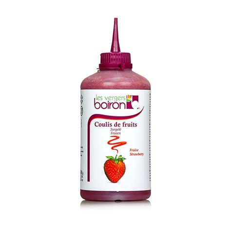 Saus Strawberry Boiron Coulis, Gula 16%, Botol Peras, 500 gram, botol ...