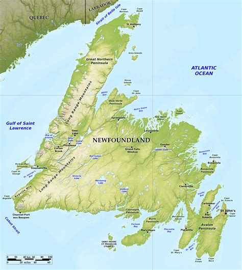 Free Large Printable Map Of Newfoundland