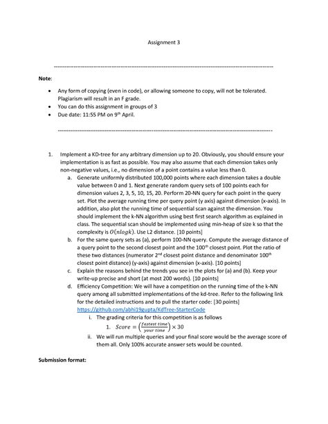 Problem statement (10) - Assignment 3 - Note: Any form of copying (even ...