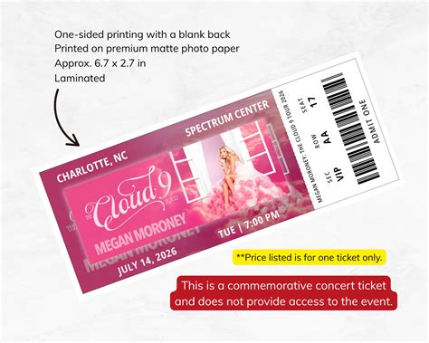 The Creative Lane Megan Moroney The Cloud 9 Tour Custom Ticket - Shop