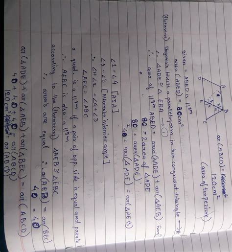 a parallelogram is drawn in a Trapezium the area of parallelogram is 80 ...