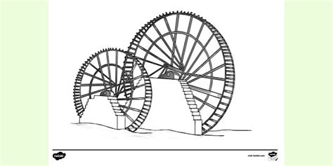 Water Mill Colouring Sheet | Colouring Sheets