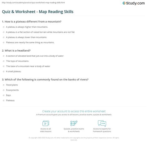 Image result for Map Reading Quiz Questions