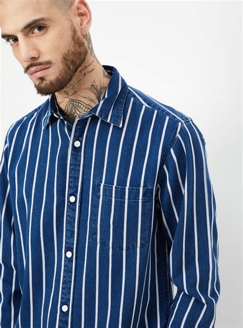 Buy Men Striped Regular Fit Shirt Online at just Rs. 1049.0 ...