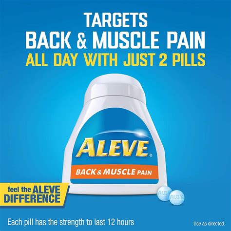 100 Count Aleve Back and Muscle Pain Tablets - Fast Acting Relief for Headache, Muscle & Back ...