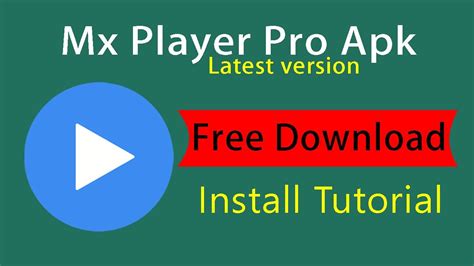 Mx Player Pro Apk Free Download | Latest Version Install Tutorial - YouTube