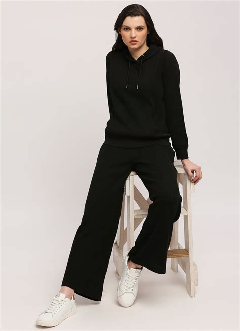 Black Wide Leg Sweatpants | Pepe Jeans India