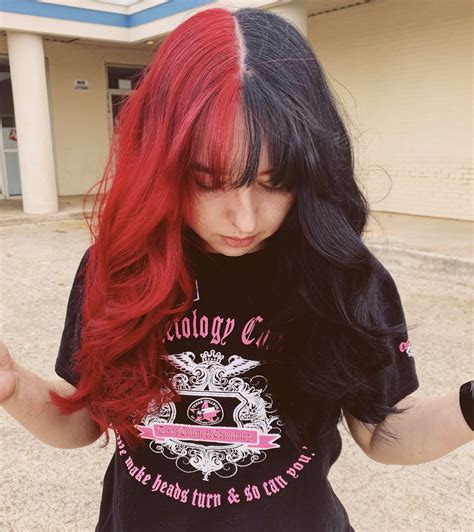 half red half black hair with bangs - Half Bad History Photographs