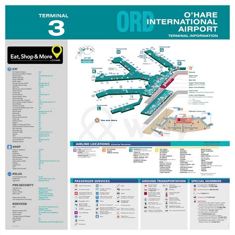 ORD Terminal Map – Terminal B Map, Restaurants, Stores - Way