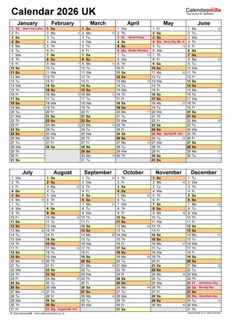 2026 Excel Monthly Calendar - Free Printable Templates