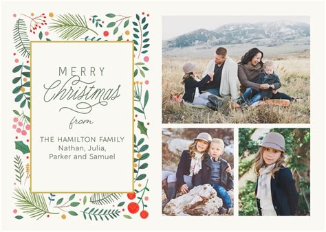 Framed with Holly Christmas Multi Photo Card | Hallmark Business