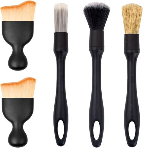 Esteopt 5 PCS Car Detailing Brush Set, Soft Auto Detailing Brush Kit Comes with a Scrub Storage ...