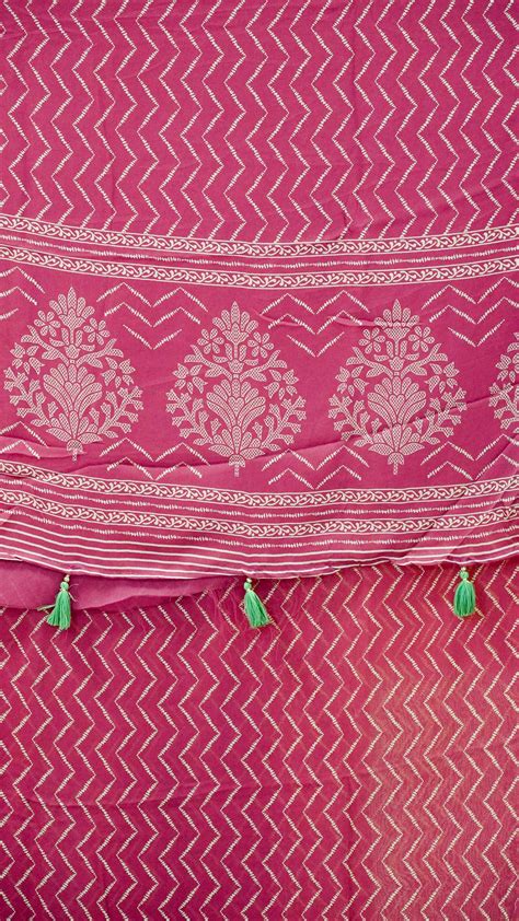 Shiffon Saree Arrow Print With Gap Zari Border Pink to Green – Charvi ...