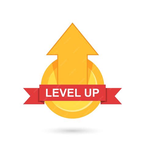Premium Vector | Level up icon in flat style achievement vector ...