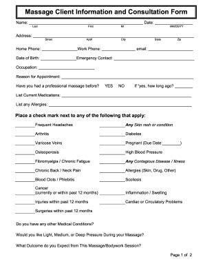 NZ Massage Client Information and Consultation Form - Fill and Sign ...