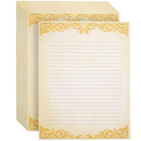 48-Pack Vintage-Style Lined Stationary Paper for Writing Letters, Old ...