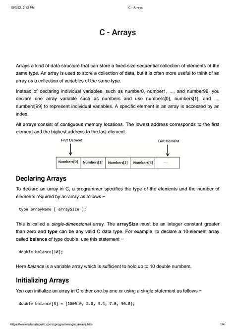 C - Arrays - notes - C - Arrays Arrays a kind of data structure that ...