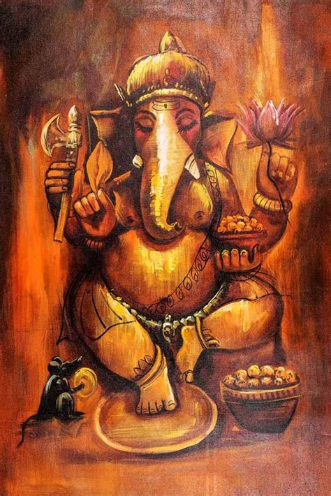 wallpics® Lord Ganesha vighnaharta Canvas Painting Poster Waterproof ...