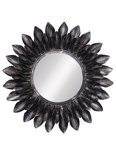 Black Decorative Metal Handcarved Wall Mirror - eCraftIndia Online