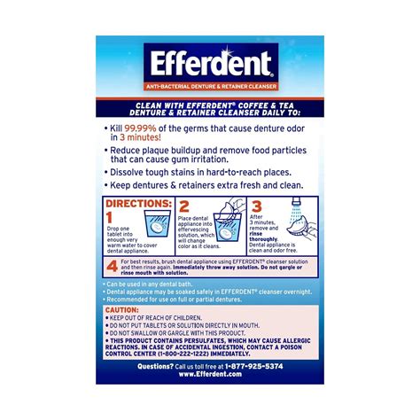 Efferdent Retainer & Denture Cleaner Tablets 126 Count - Coffee & Tea ...