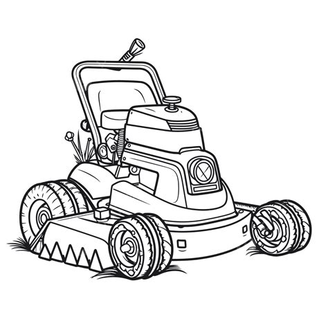 Lawn Mower Clipart Black And White