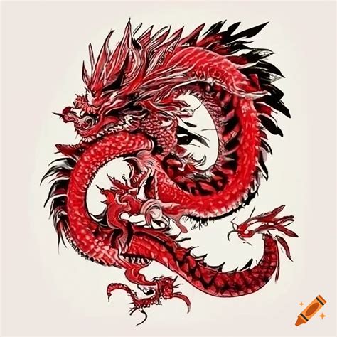 Black And Red Dragon Tattoo