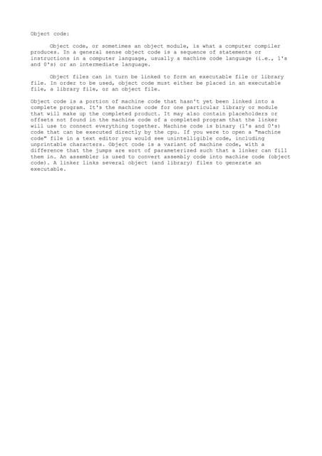 Image result for Object Code Examples