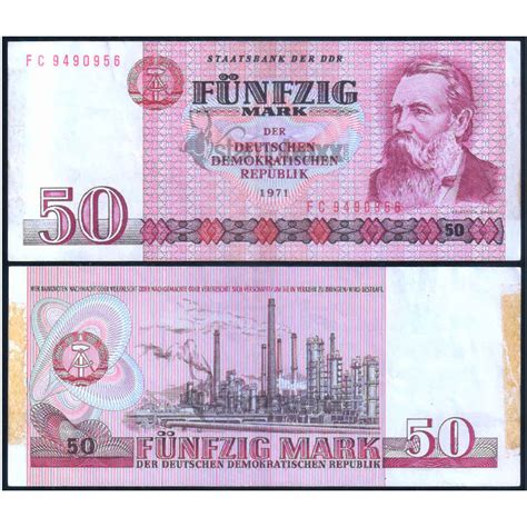 GERMAN DEM. REP. 50 MARK 1971 P-30 USED (TAPE MARK) – Stampboxx