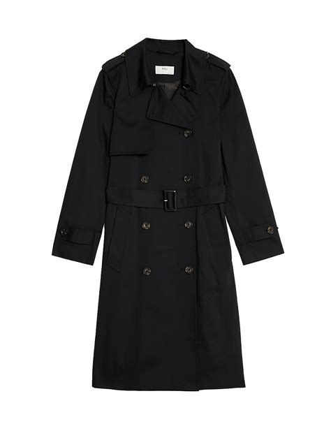 Buy Petite Cotton Rich Double Breasted Trench Coat at Marks & Spencer