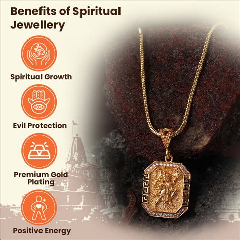 Gold Plated Hanuman Pendant with Chain - Symbol of Strength and ...
