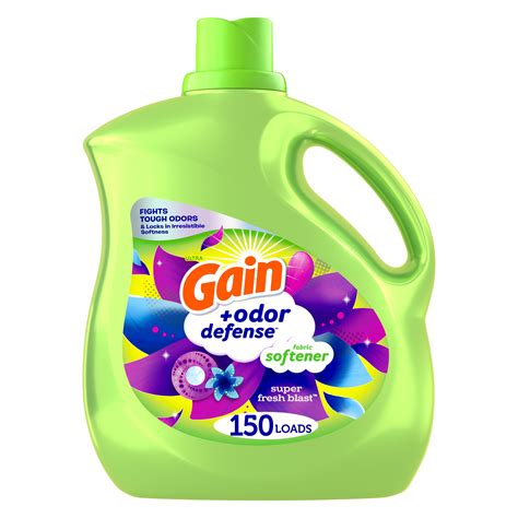 Gain + Odor Defense Liquid Fabric Softener, Super Fresh Blast Scent ...