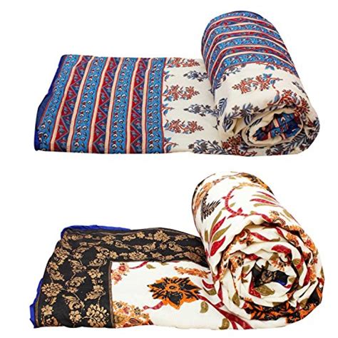 Gomati Ethnic Home Furnishing Famous Jaipuri Gold Print Cotton Double ...
