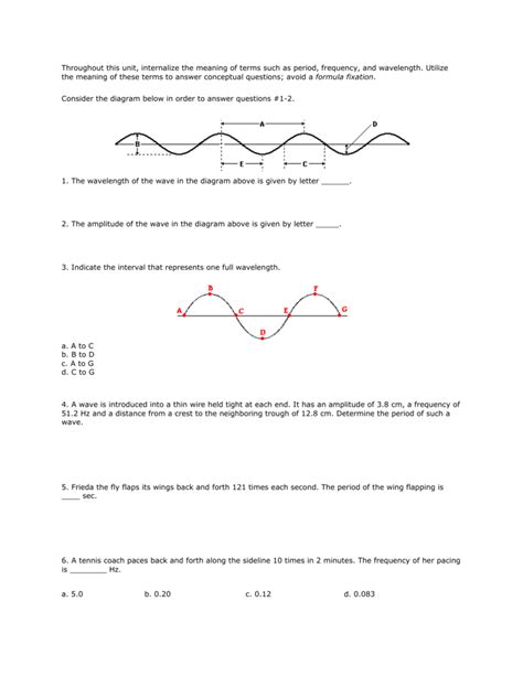 Image result for Wave Equation Worksheet
