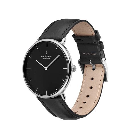 Nordgreen Native Scandinavian Silver Unisex Analog Watch with Black ...