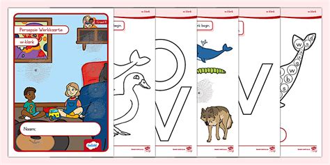 Graad R Klanke Persepsie Werkkaarte w (teacher made)