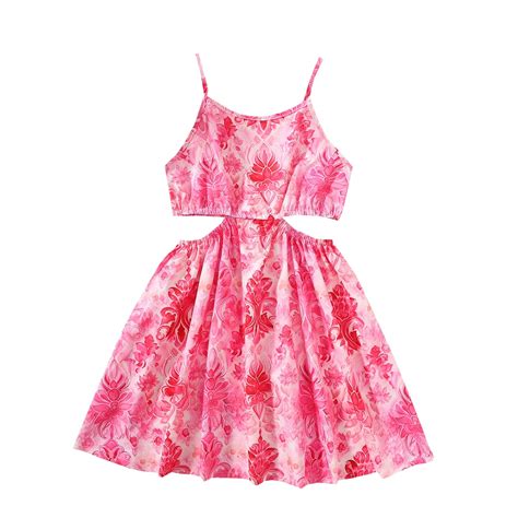 Mikrdoo 13-14 Years Big Girls Dress Vintage Paisley Pattern Cut-out ...