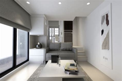 60平黑白简约两居室复式小户型家装案例效果图 - 家居装修知识网