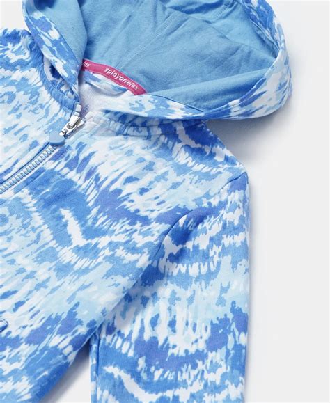 Buy Girl's Super Combed Cotton French Terry Printed Hoodie Jacket ...