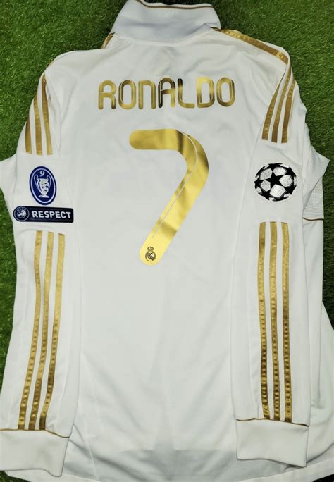 Cristiano Ronaldo Real Madrid 2011 2012 UEFA Long Sleeve Soccer Jersey ...