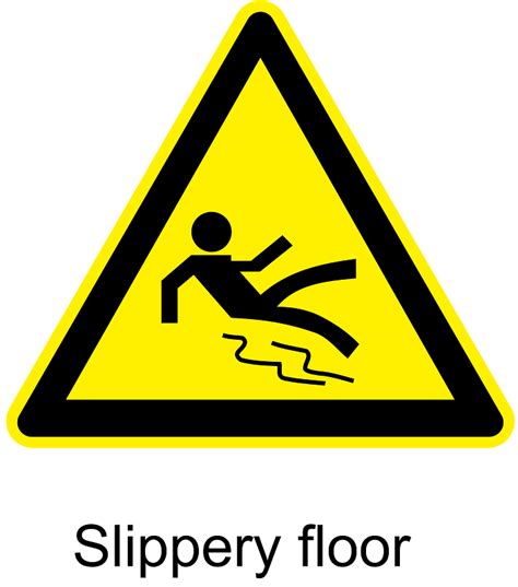 Slippery floor warning sign - Free vector clipart images on creazilla.com