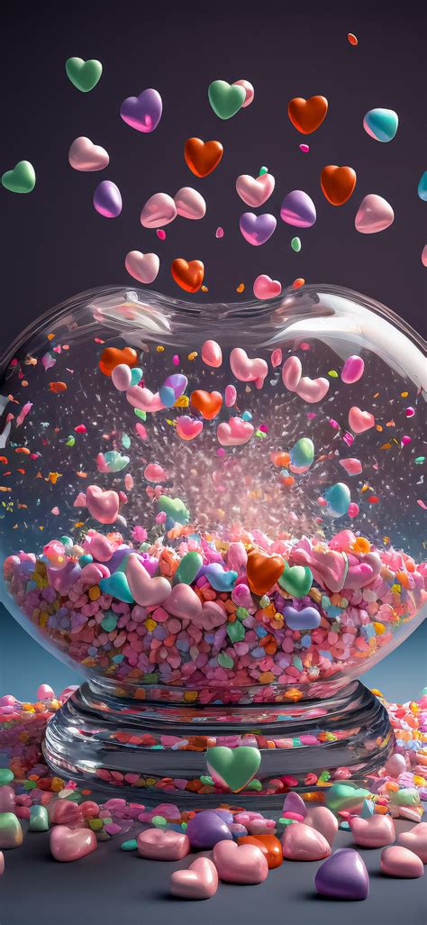 Love hearts Wallpaper 4K, Colorful hearts, Heart shape